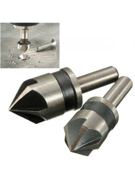 2pcs 5 Flute 82 Degree 1/4 Shank Countersink Drill Bit Set Chamfer Cutter