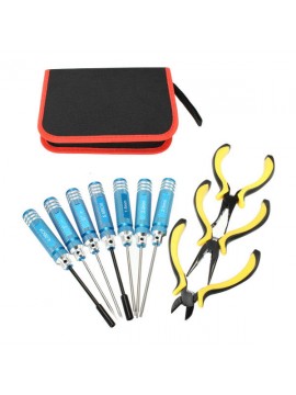 10 In 1 Steel Hex Screwdriver Pliers Repairtoolkits Set with Bag