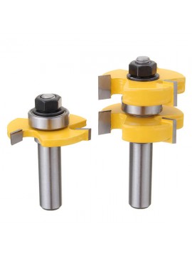 2pcs 1/2 Inch Shank Tongue and Groove Router Bit Set Woodworking Cutter Tenon Cutter