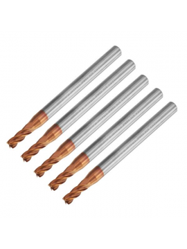 Drillpro 5pcs 3mm 4 Flutes Tungsten Carbide End Mill Cutter HRC55 AlTiN Coating End Mill Cutter