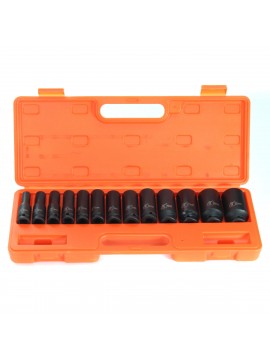 13pcs 1/2 inch Deep Impact Socket Tool Set 10-32mm Metric Garage Workshop