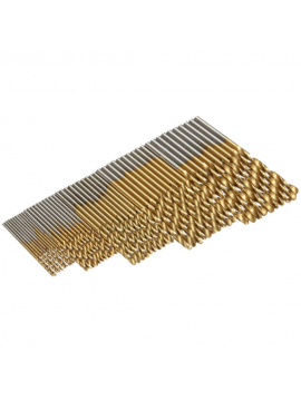 Doersupp 50Pcs Titanium Coated Twist Drill Bit Set