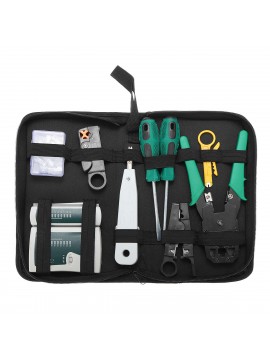 9pcs Cat5 RJ45 RJ11 RJ12 LAN Network Tool Kit Crimper Stripper Network Cable Tester Crimping Kit