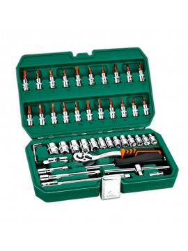 46Pcs Professional Spanner Socket Set 1/4inch Screwdriver Ratchet Wrench Set Kit